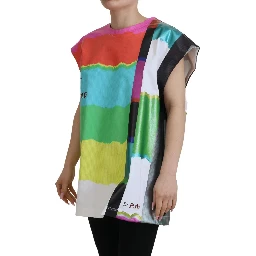 Multicolor Print Blouse Cotton Tank TV Print T-shirt