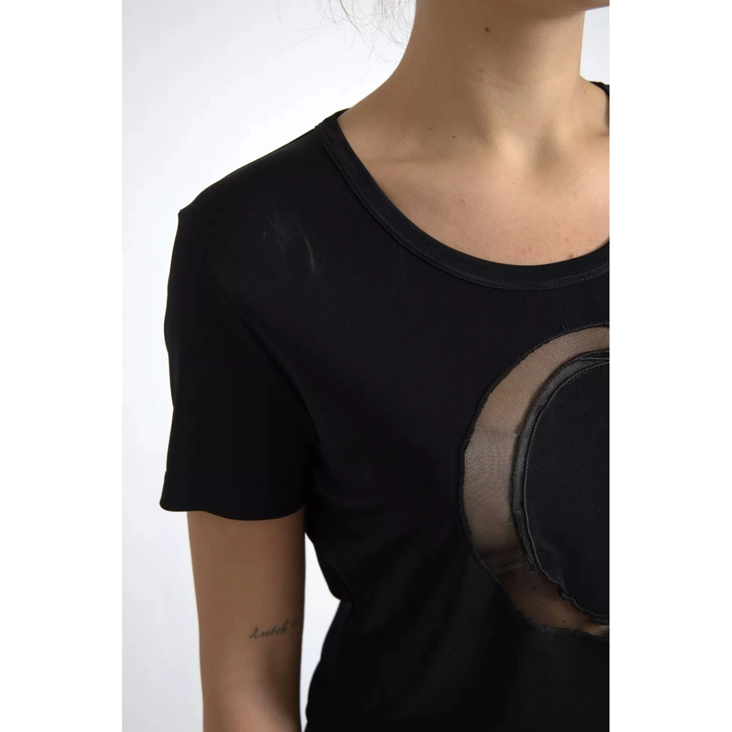 Black Viscose Round Neck CLASS T-shirt