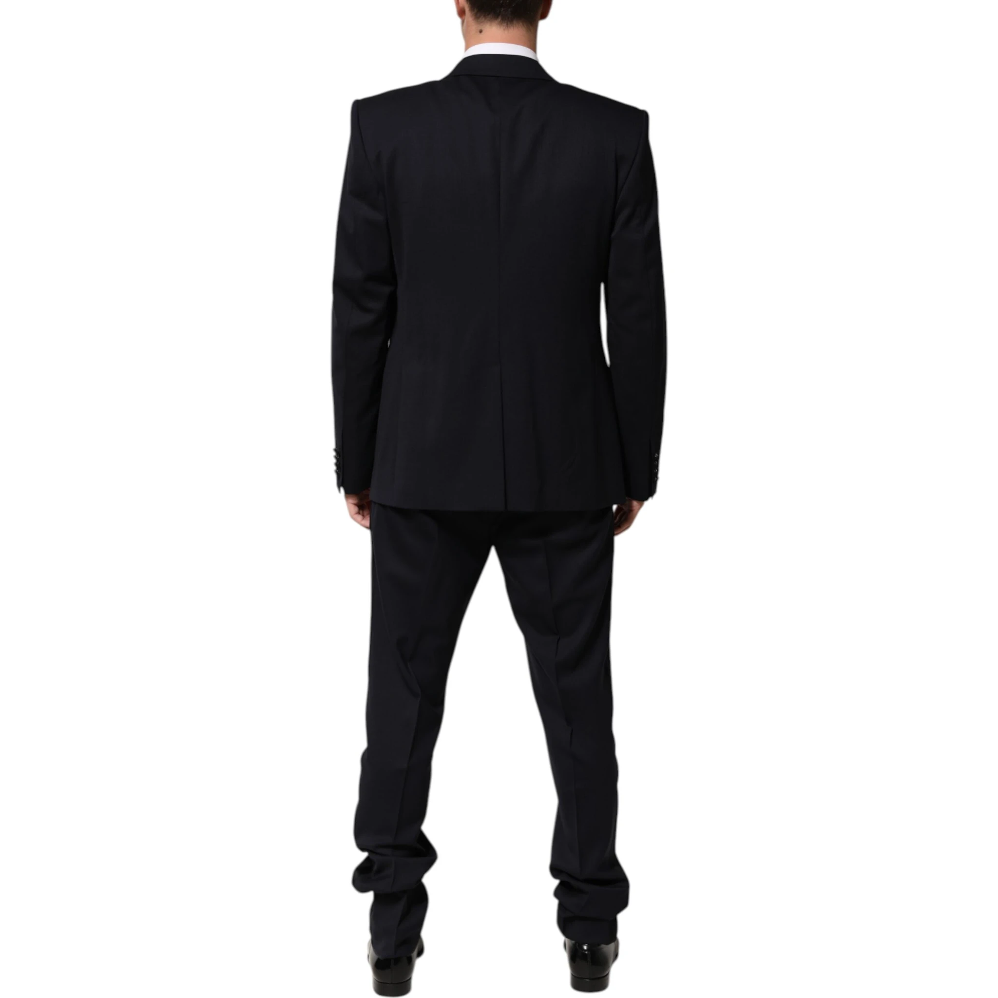 Black 3 Piece Wool Silk Blend Suit SICILIA