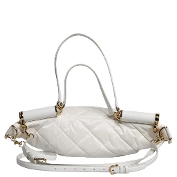 White Quilted Logo 90's Sicily Belt Waist Fanny Pack Bag