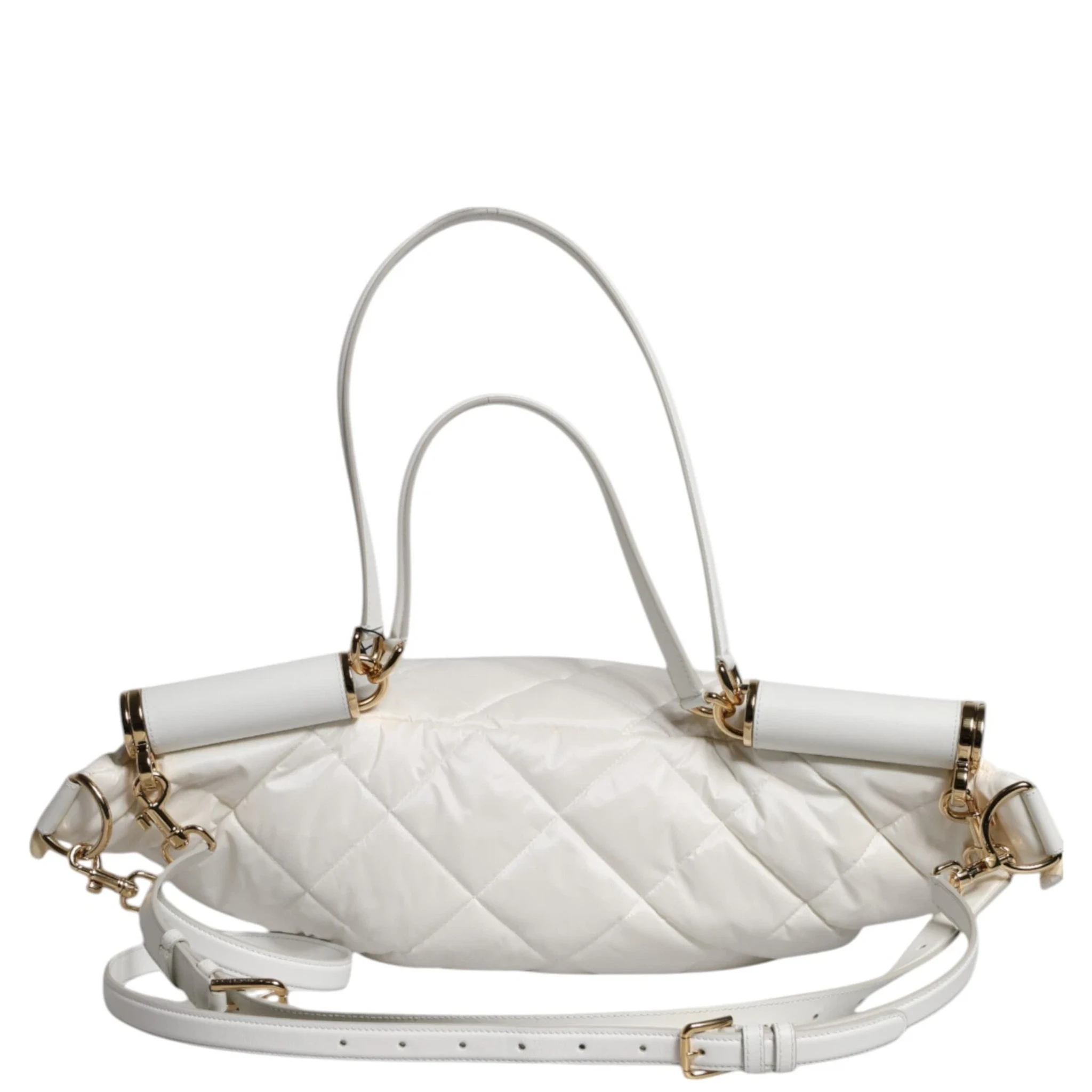 White Quilted Logo 90's Sicily Belt Waist Fanny Pack Bag
