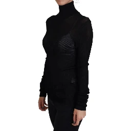 Black Turtleneck Slim Fit Pullover Sweater