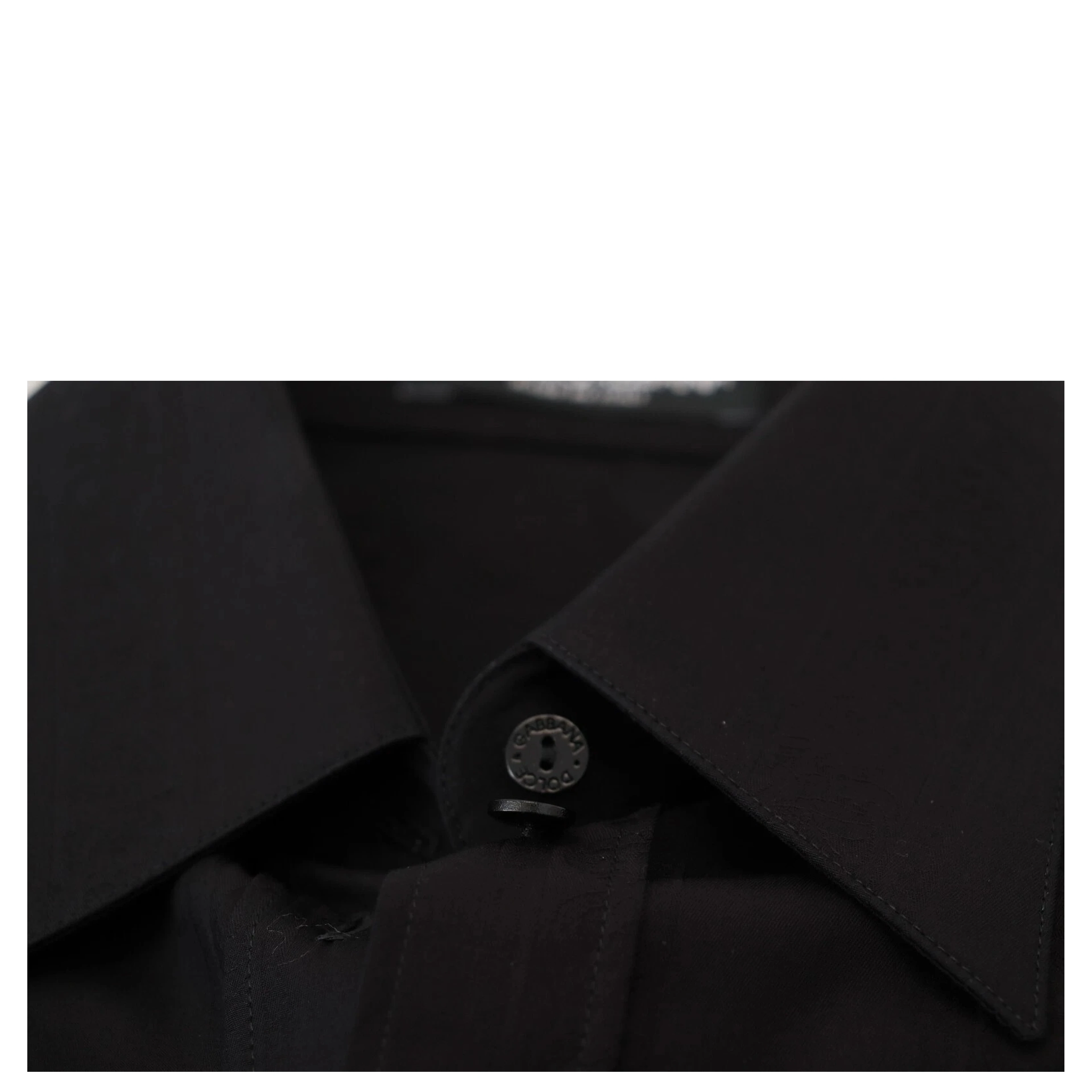 Black Cotton Collared Long Sleeves Shirt