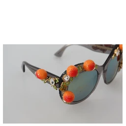 DG4283B Acetate Crystals Orange Appliques Sunglasses
