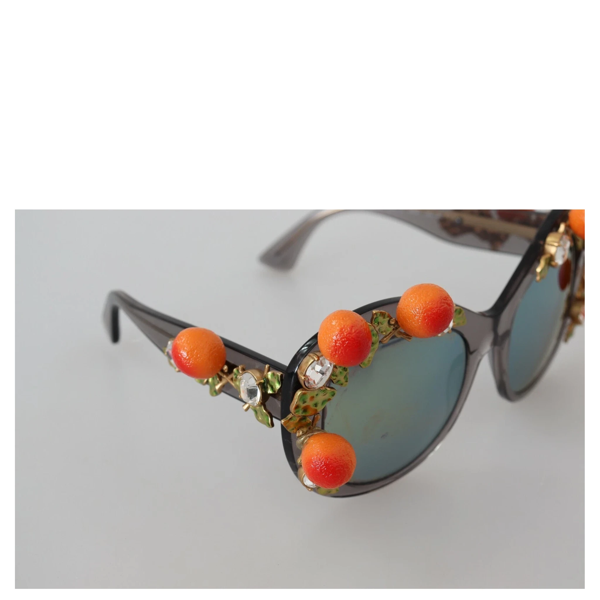 DG4283B Acetate Crystals Orange Appliques Sunglasses