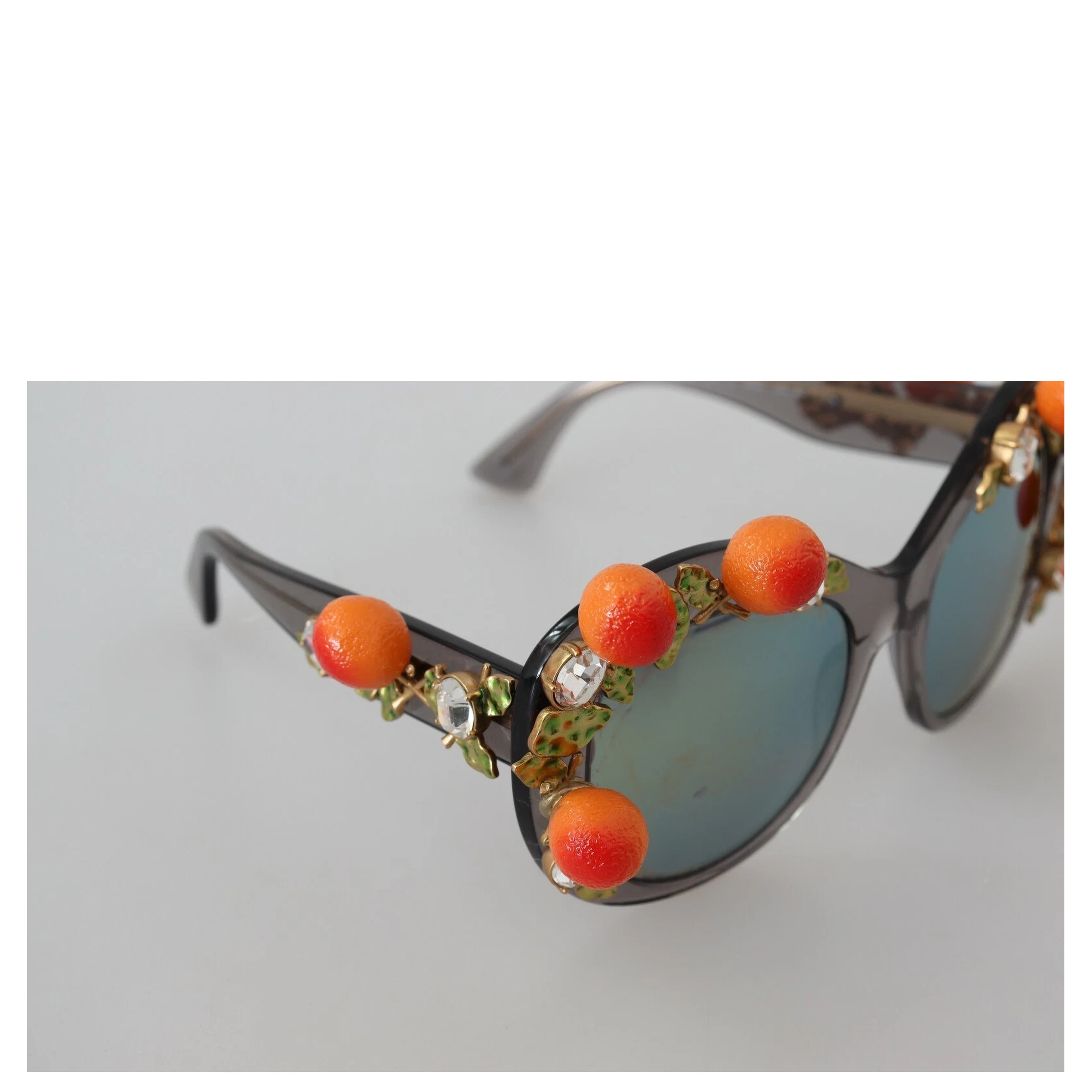 DG4283B Acetate Crystals Orange Appliques Sunglasses
