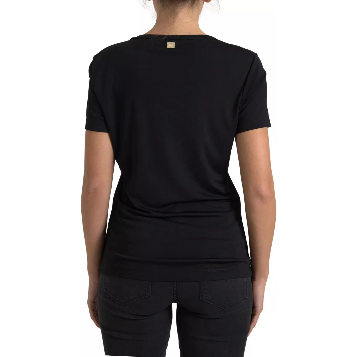Black Viscose Round Neck CLASS T-shirt
