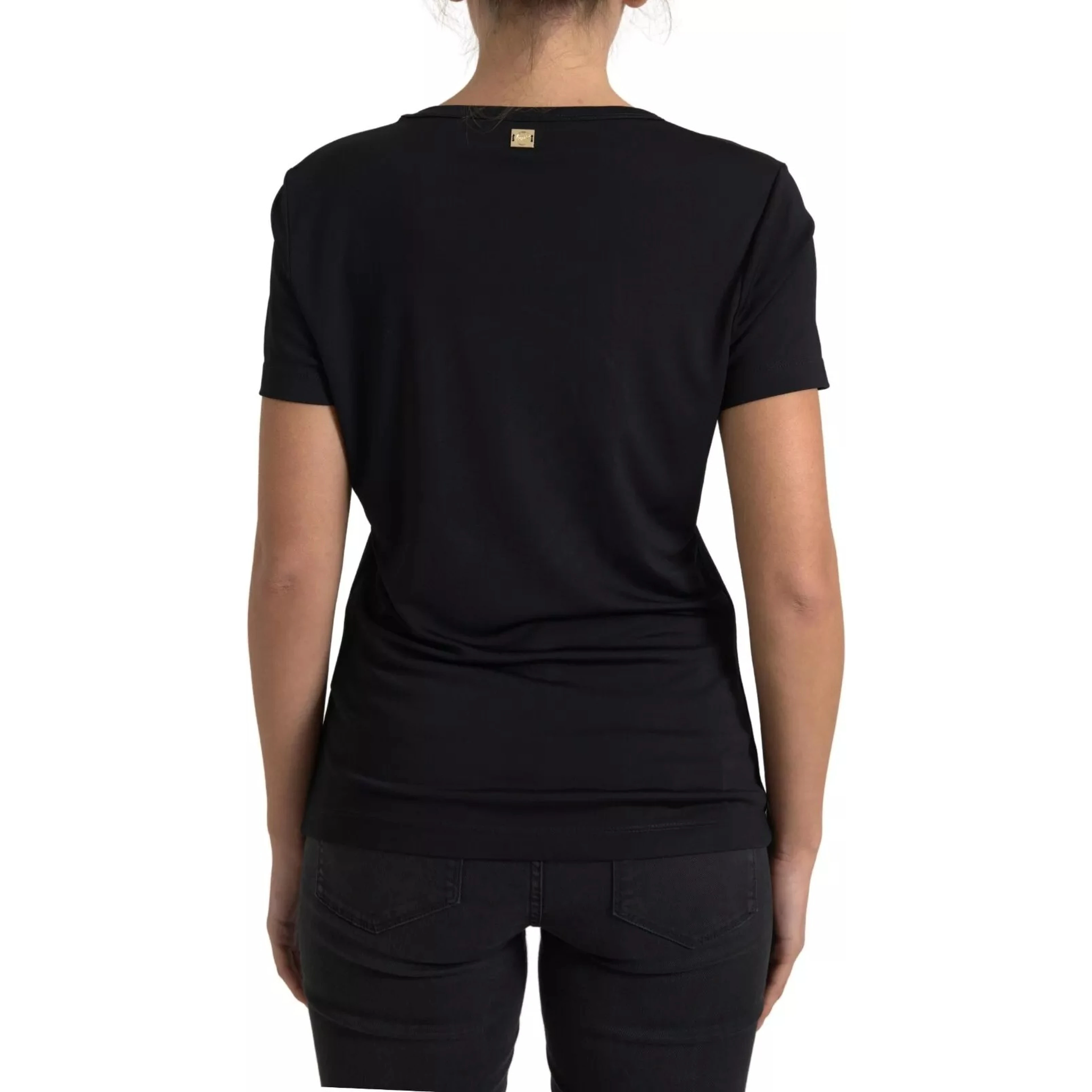 Black Viscose Round Neck CLASS T-shirt