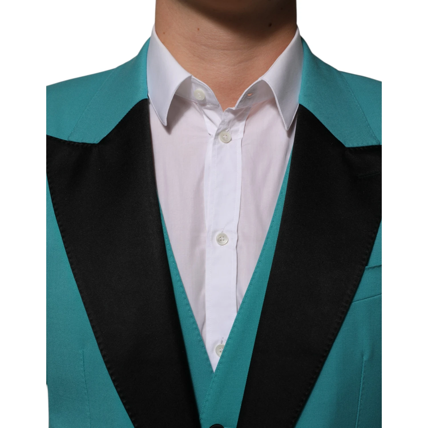 Cyan 3 Piece Wool Silk Blend Suit SICILIA