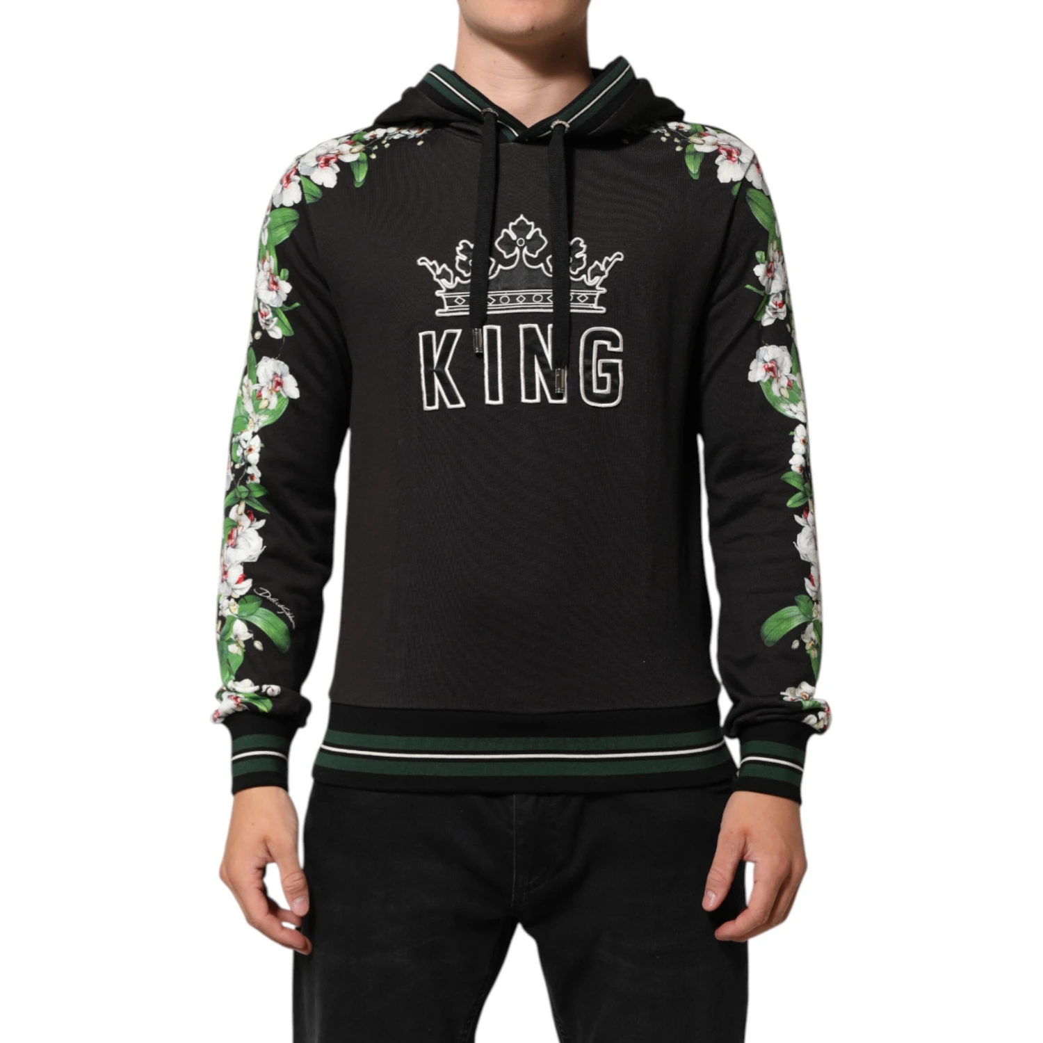 KING Black Orchid Floral Crown Logo Hoodie Sweater