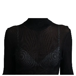 Black Turtleneck Slim Fit Pullover Sweater