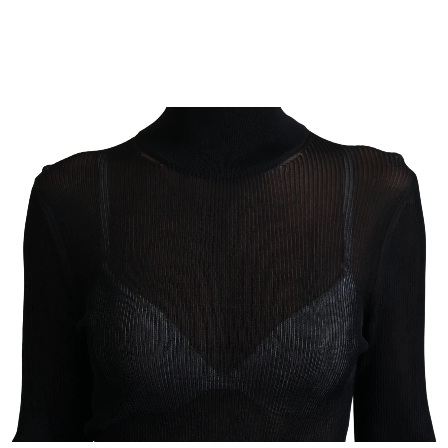 Black Turtleneck Slim Fit Pullover Sweater