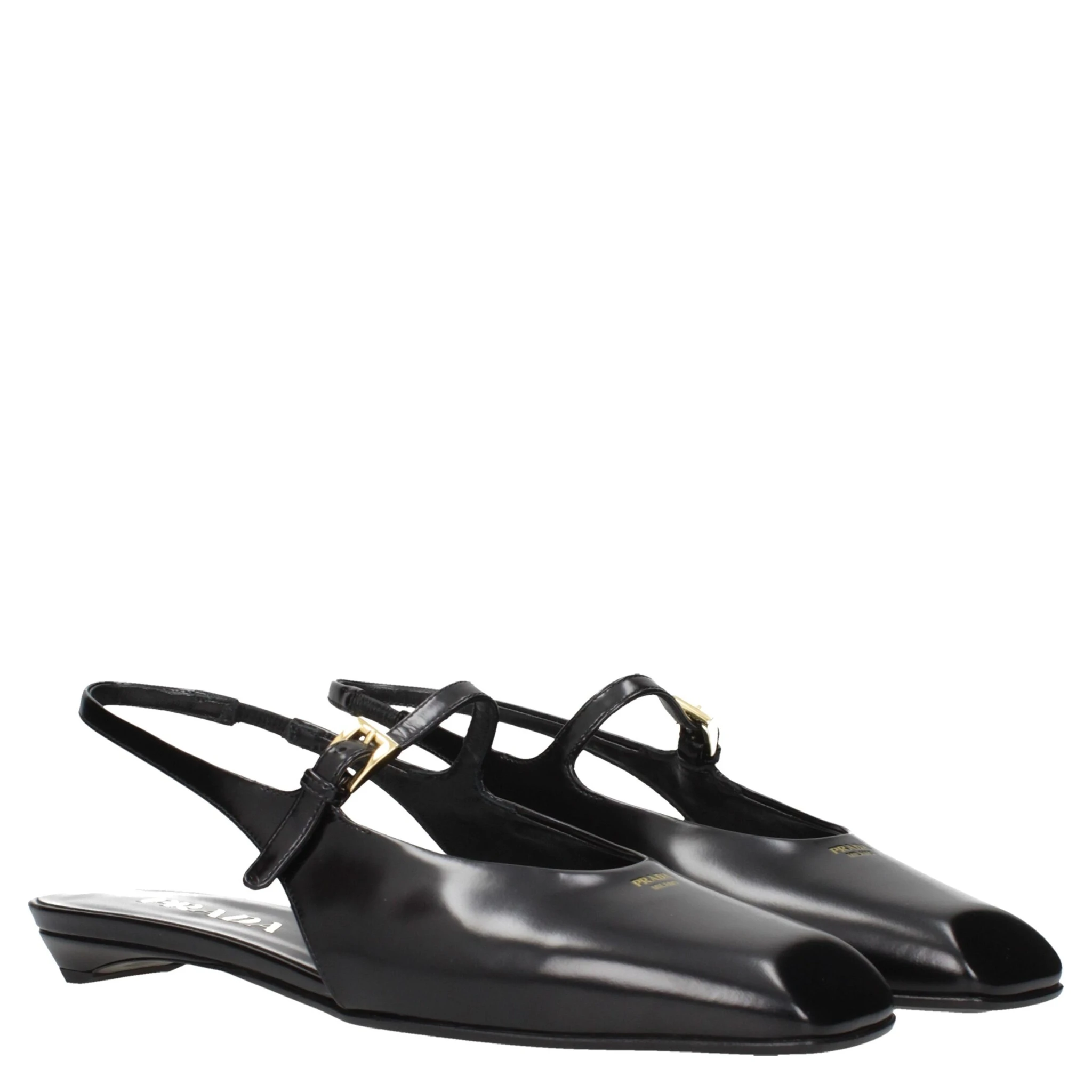 Black Leather Flat Sandals