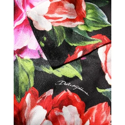 Black Floral Fiori Pittorici Mini Bodycon Dress