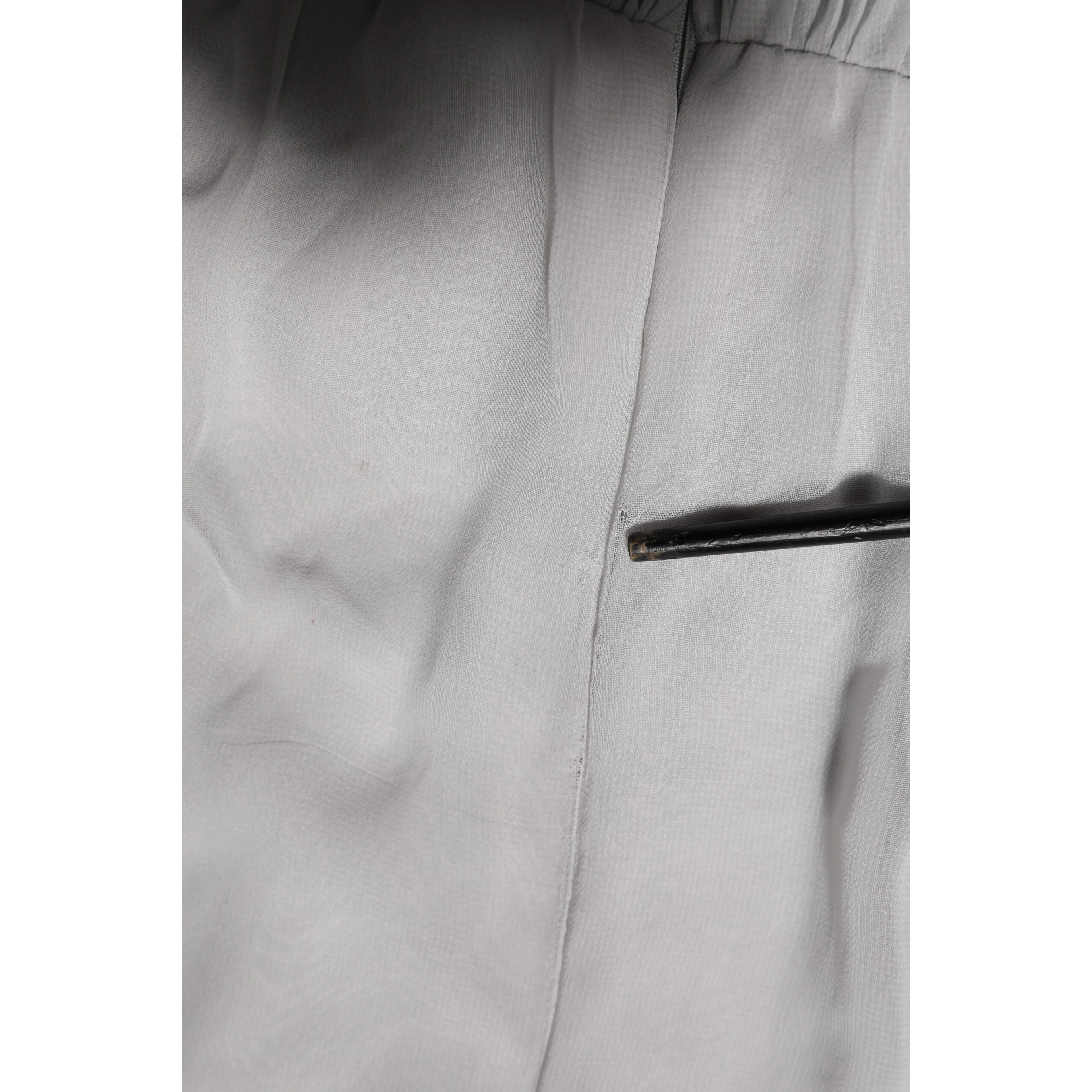 Grey Pleated Maxi Long Sleeve Silk Blend Gown Dress