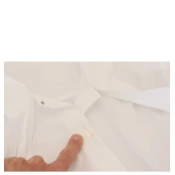 White Cotton Collared Long Sleeves Formal Top