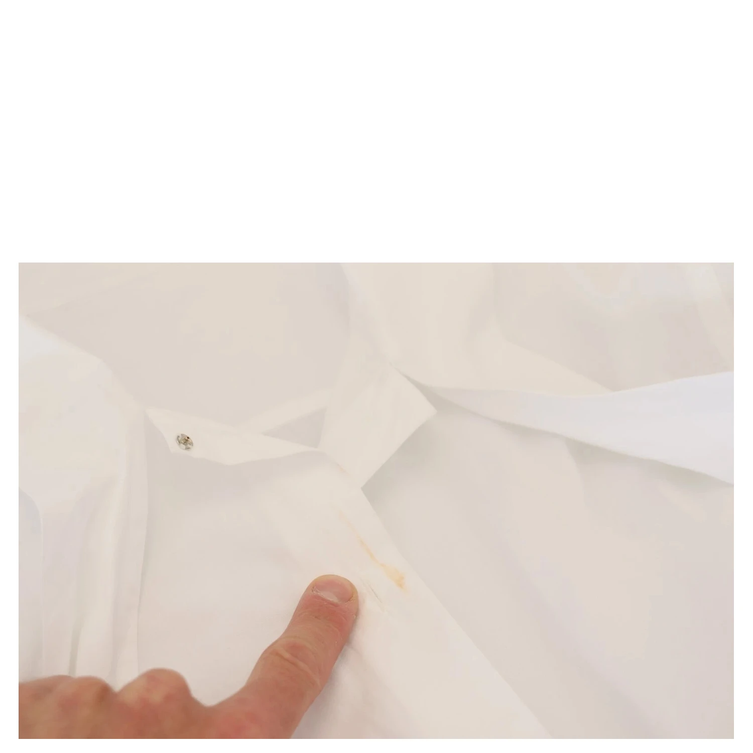 White Cotton Collared Long Sleeves Formal Top