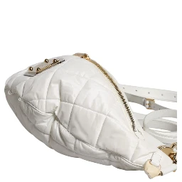 White Quilted Logo 90's Sicily Belt Waist Fanny Pack Bag