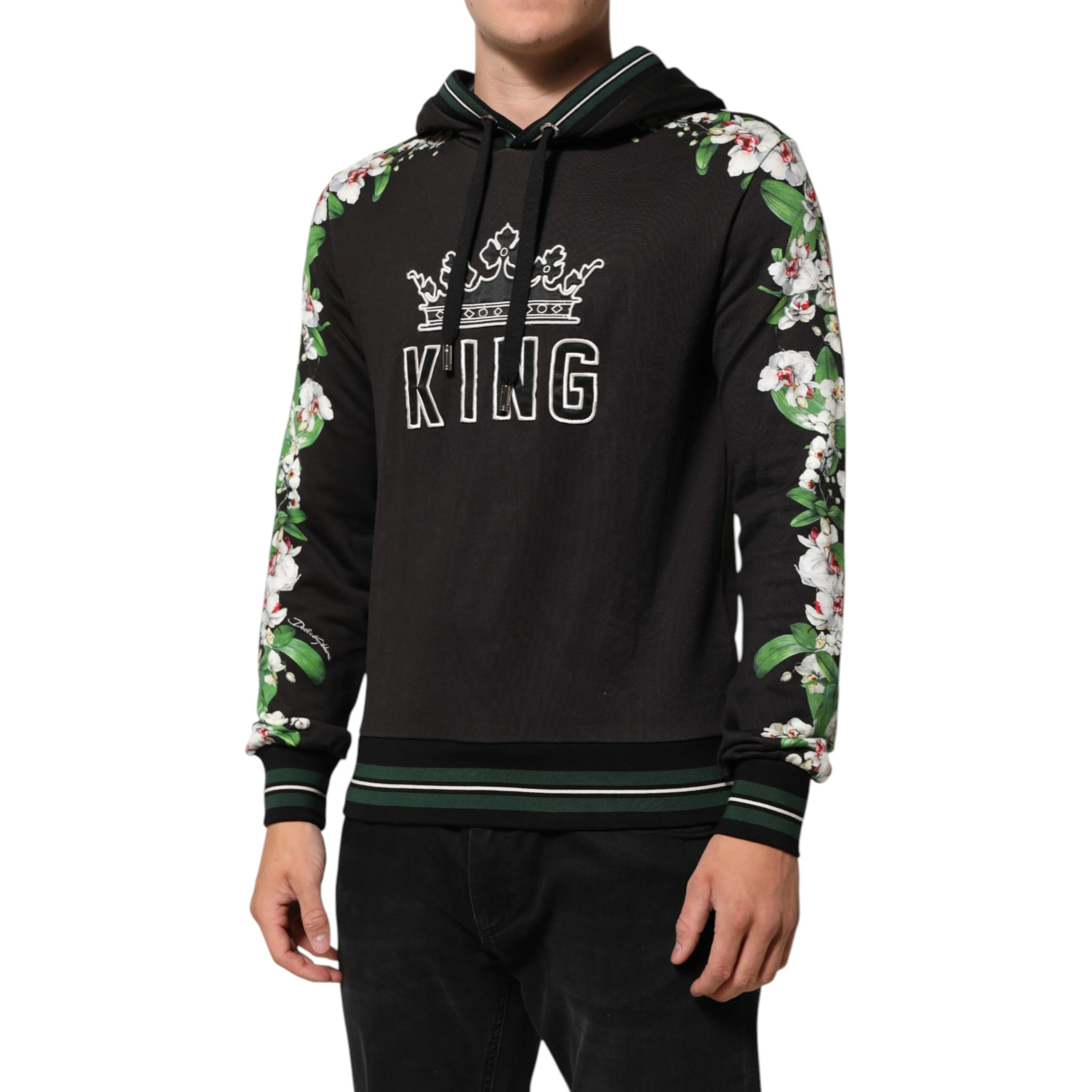 KING Black Orchid Floral Crown Logo Hoodie Sweater