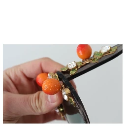 DG4283B Acetate Crystals Orange Appliques Sunglasses