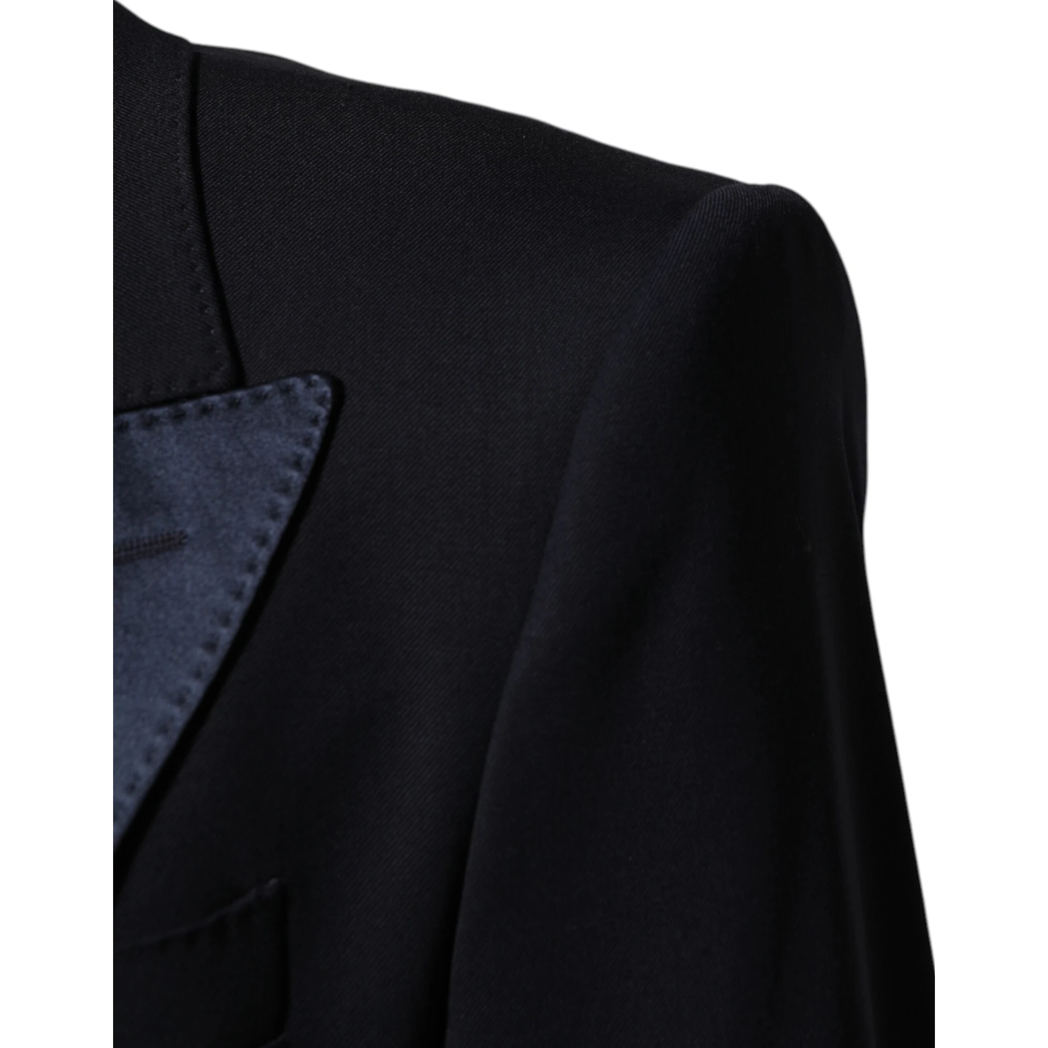 Black 3 Piece Wool Silk Blend Suit SICILIA