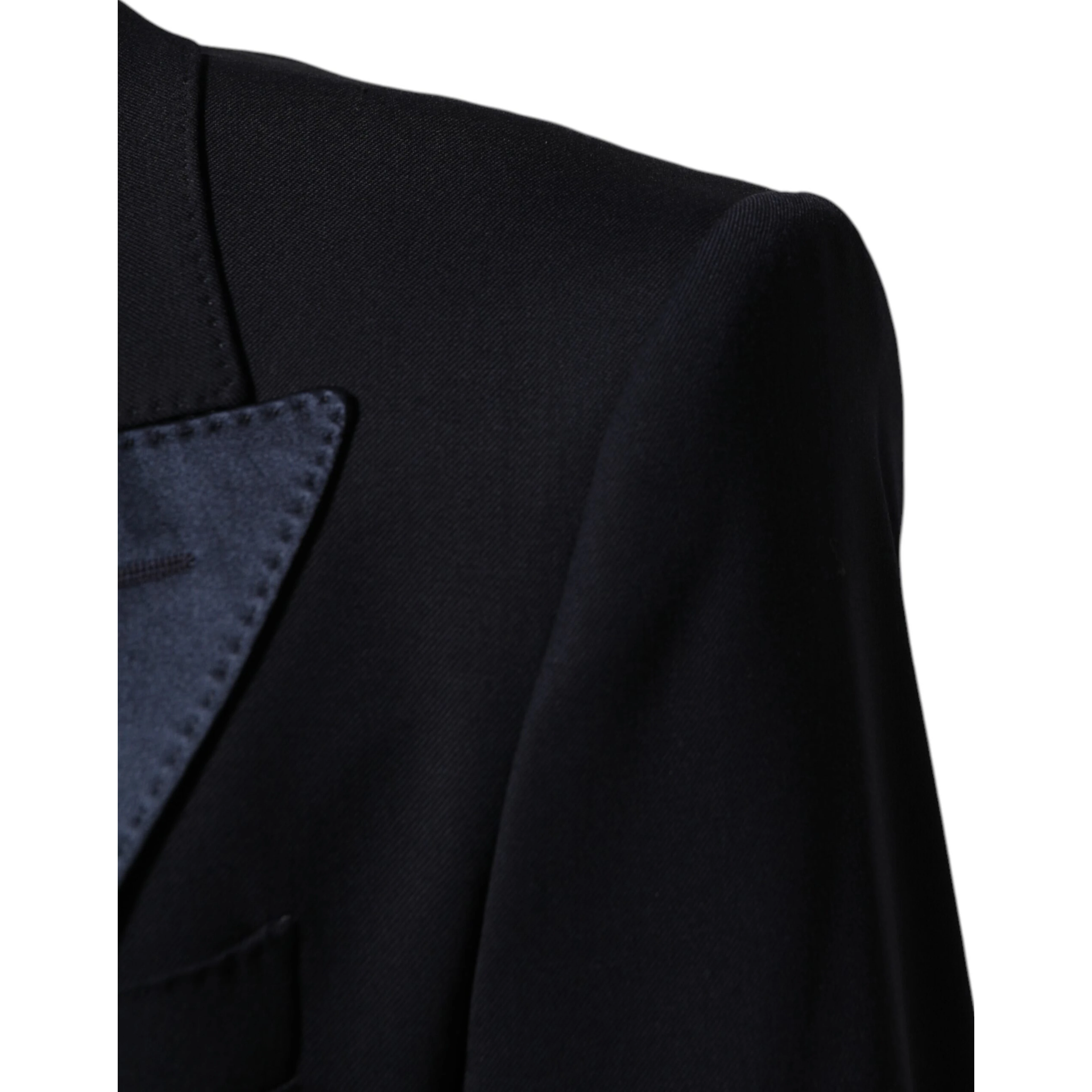Black 3 Piece Wool Silk Blend Suit SICILIA