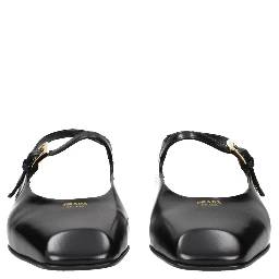 Black Leather Flat Sandals