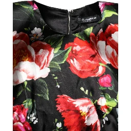 Black Floral Fiori Pittorici Mini Bodycon Dress