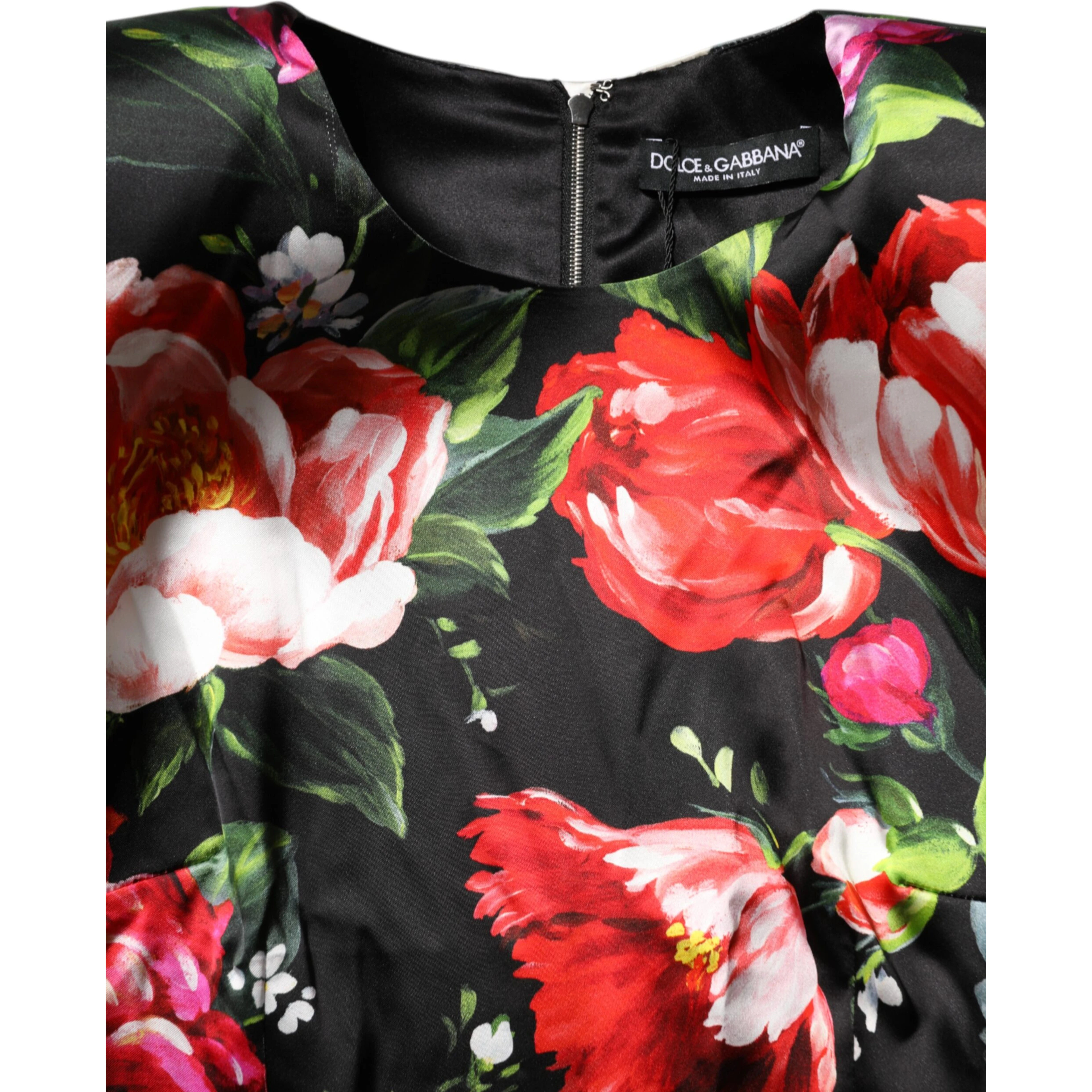 Black Floral Fiori Pittorici Mini Bodycon Dress