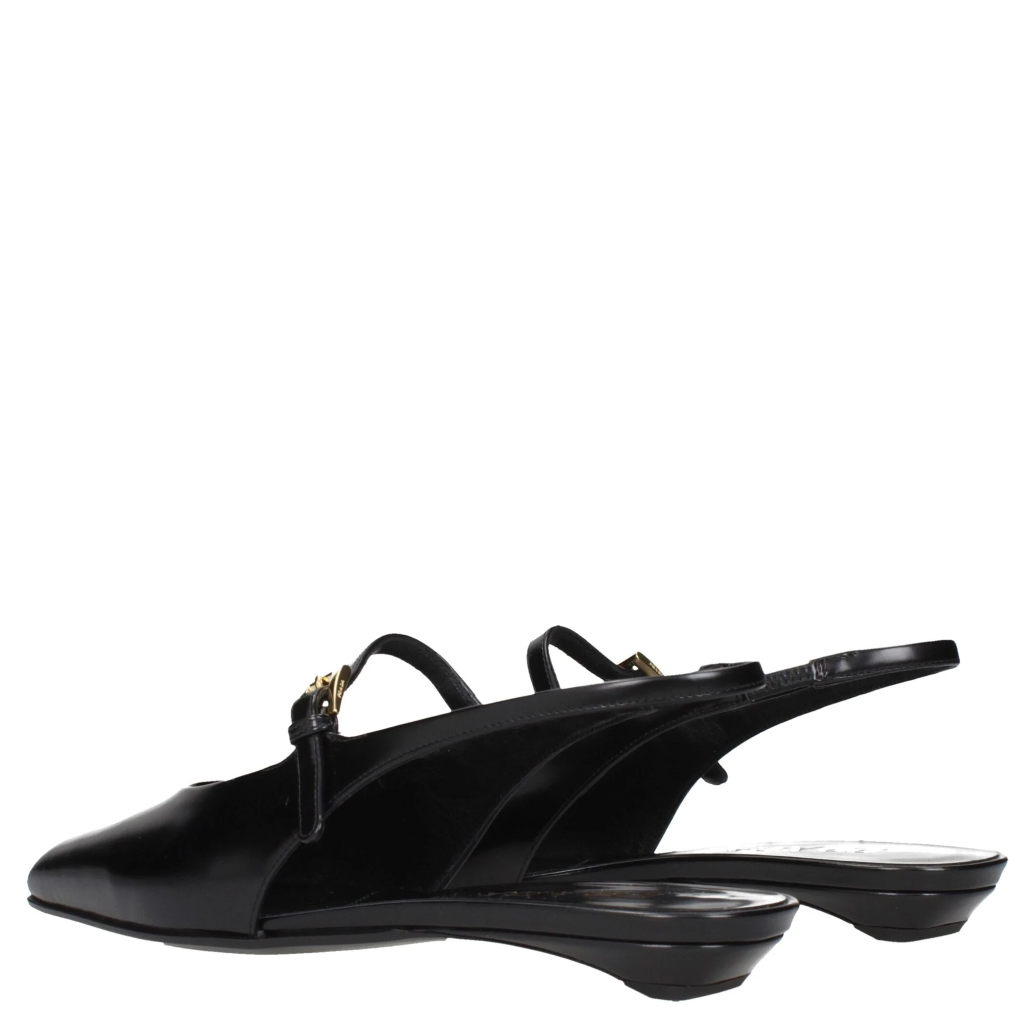 Black Leather Flat Sandals