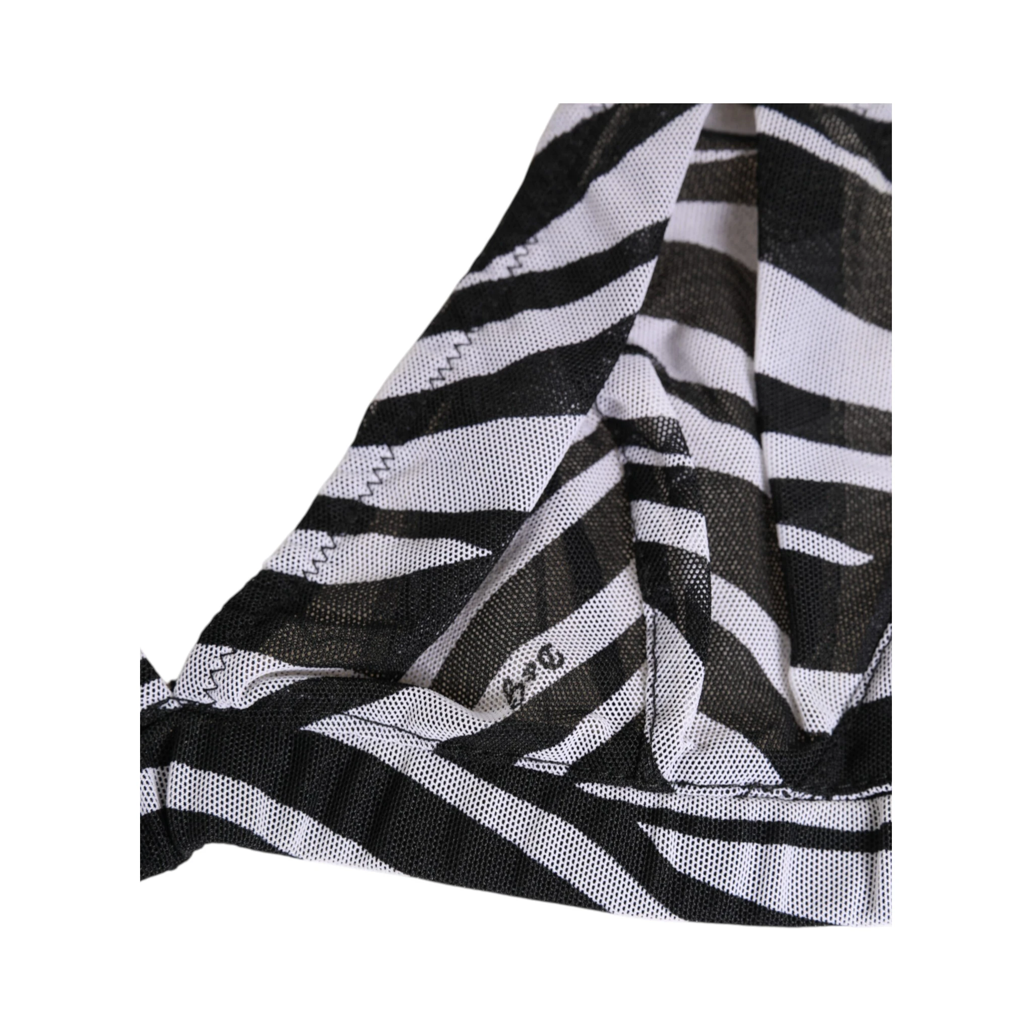 Black White Zebra Print Sheer Mesh Bralette Underwear