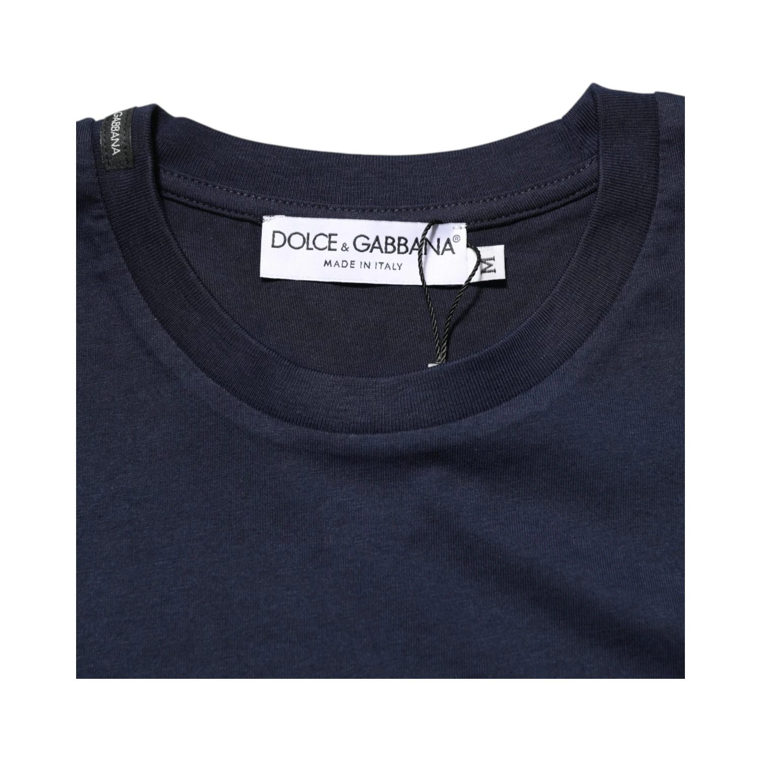 Dark Blue Cotton DG Logo Print Men’s Top T-shirt