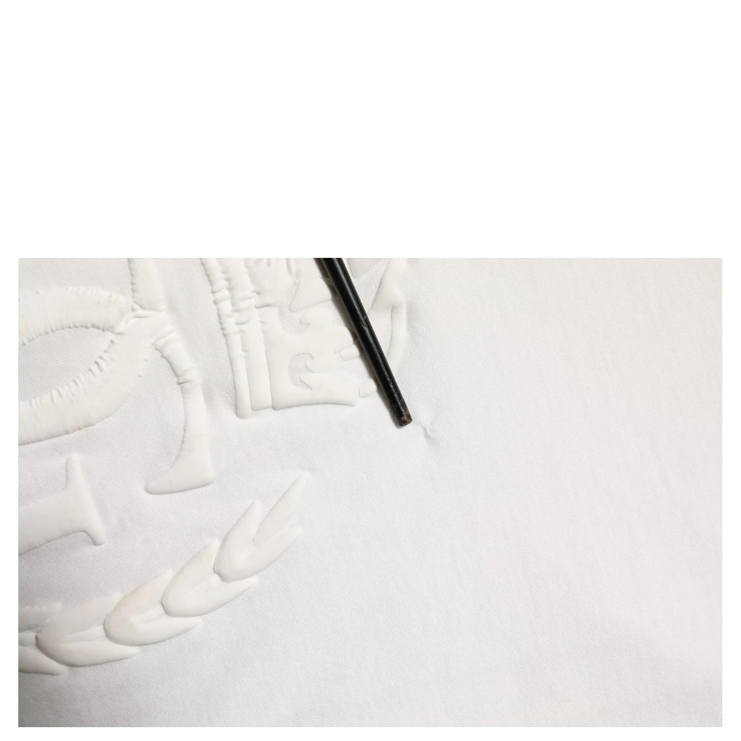 White Cotton DG Crown Embossed Men T-shirt