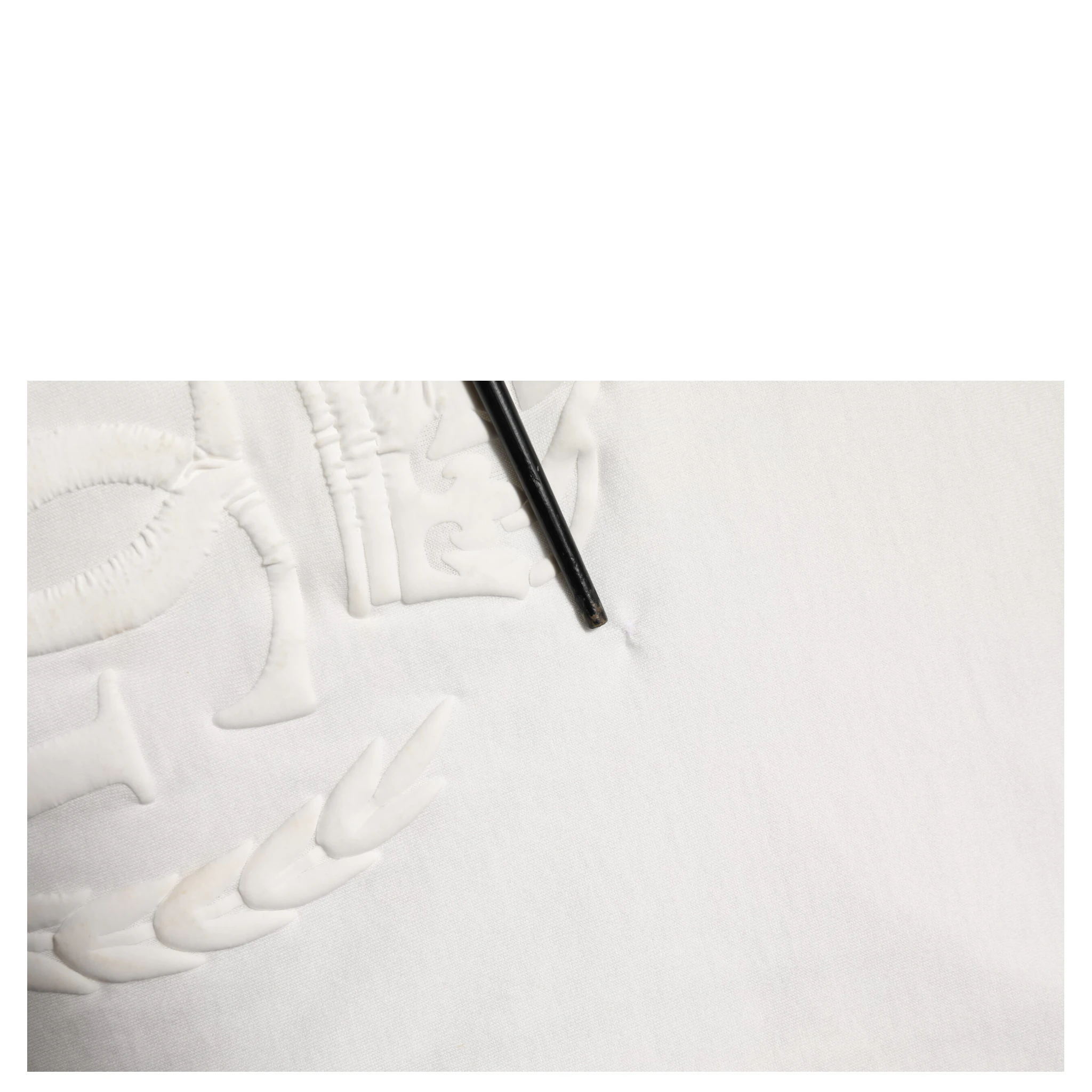 White Cotton DG Crown Embossed Men T-shirt