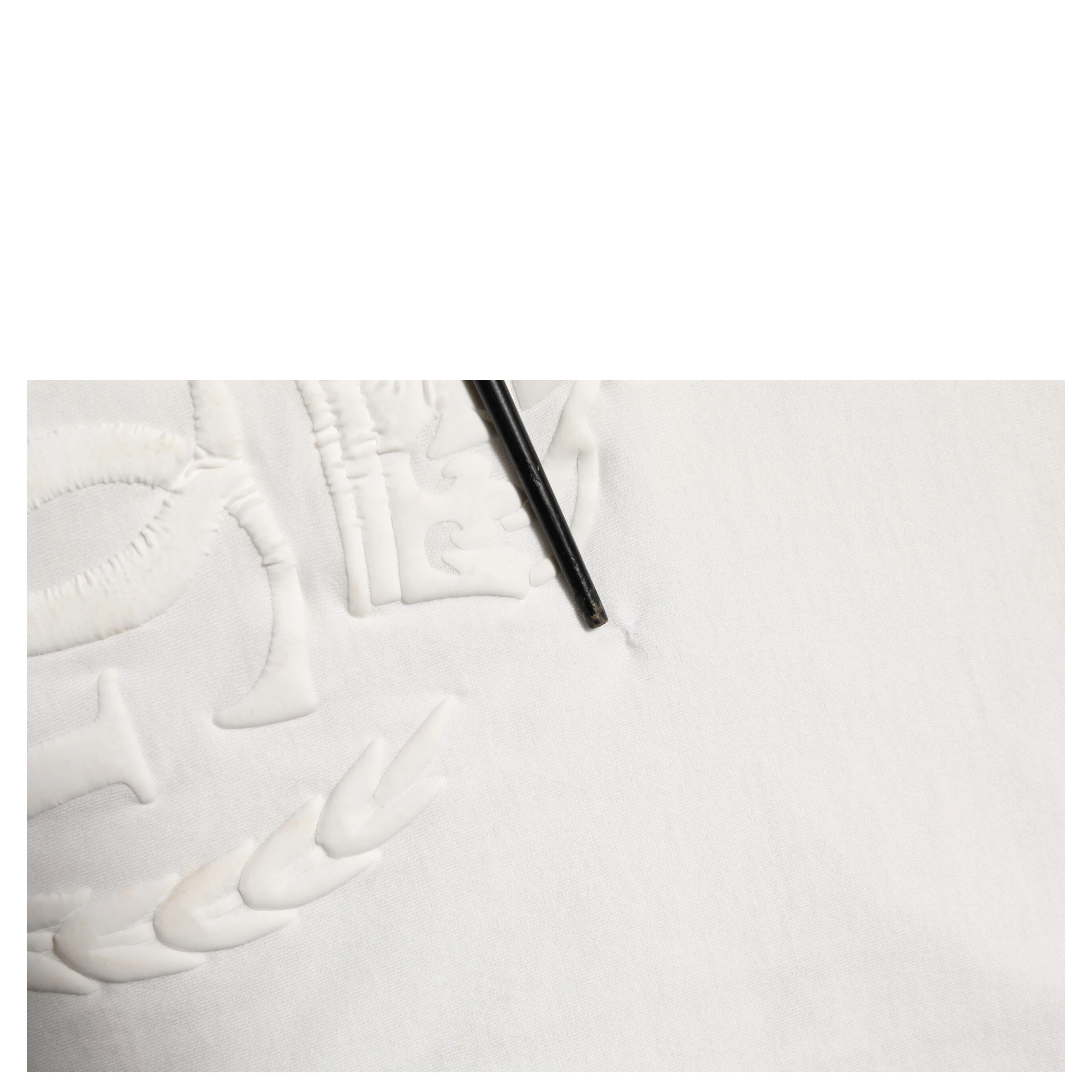 White Cotton DG Crown Embossed Men T-shirt