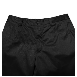 Black Cotton Tapered Men Formal Trousers Pants