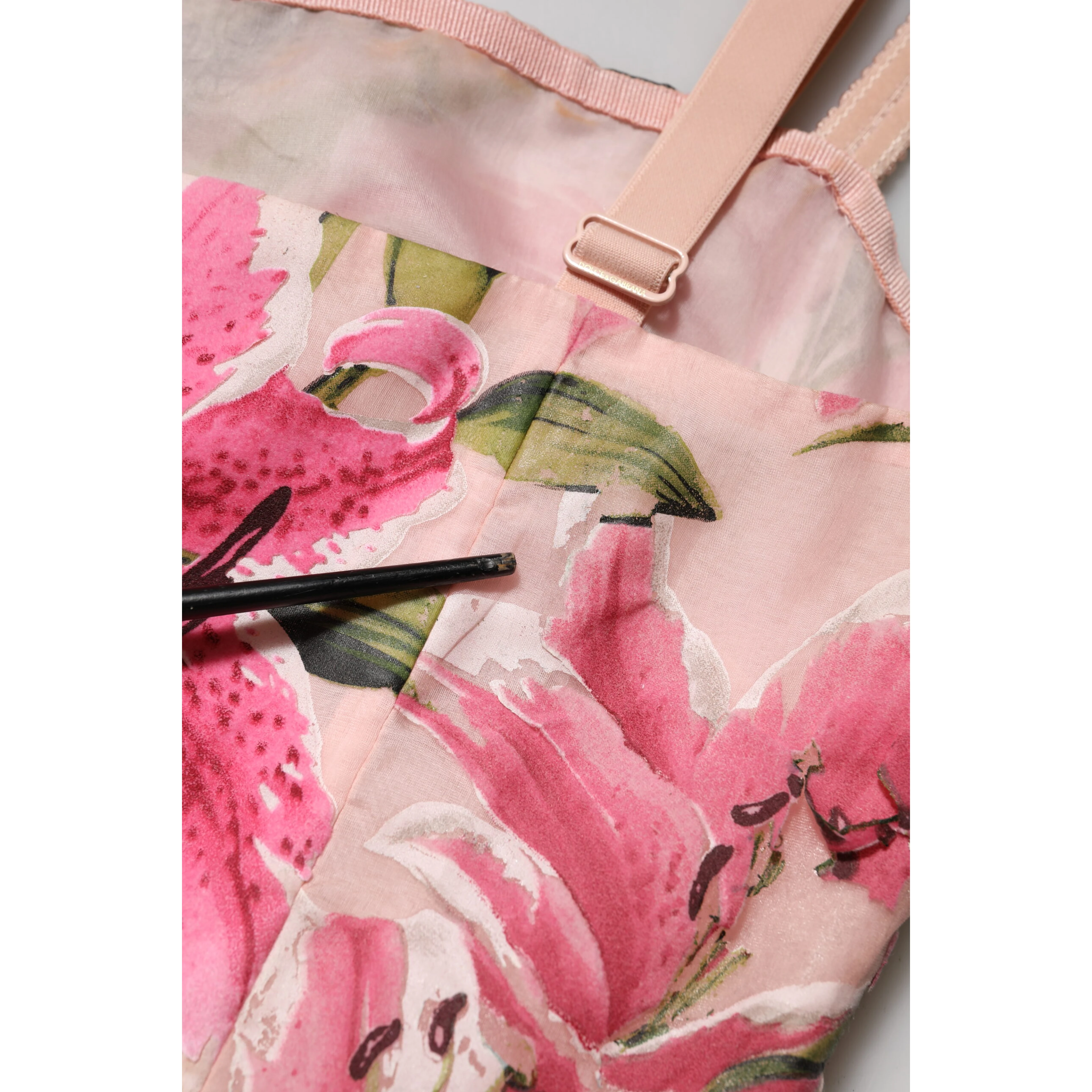 Pink Floral Lily Print Midi Sleeveless Dress