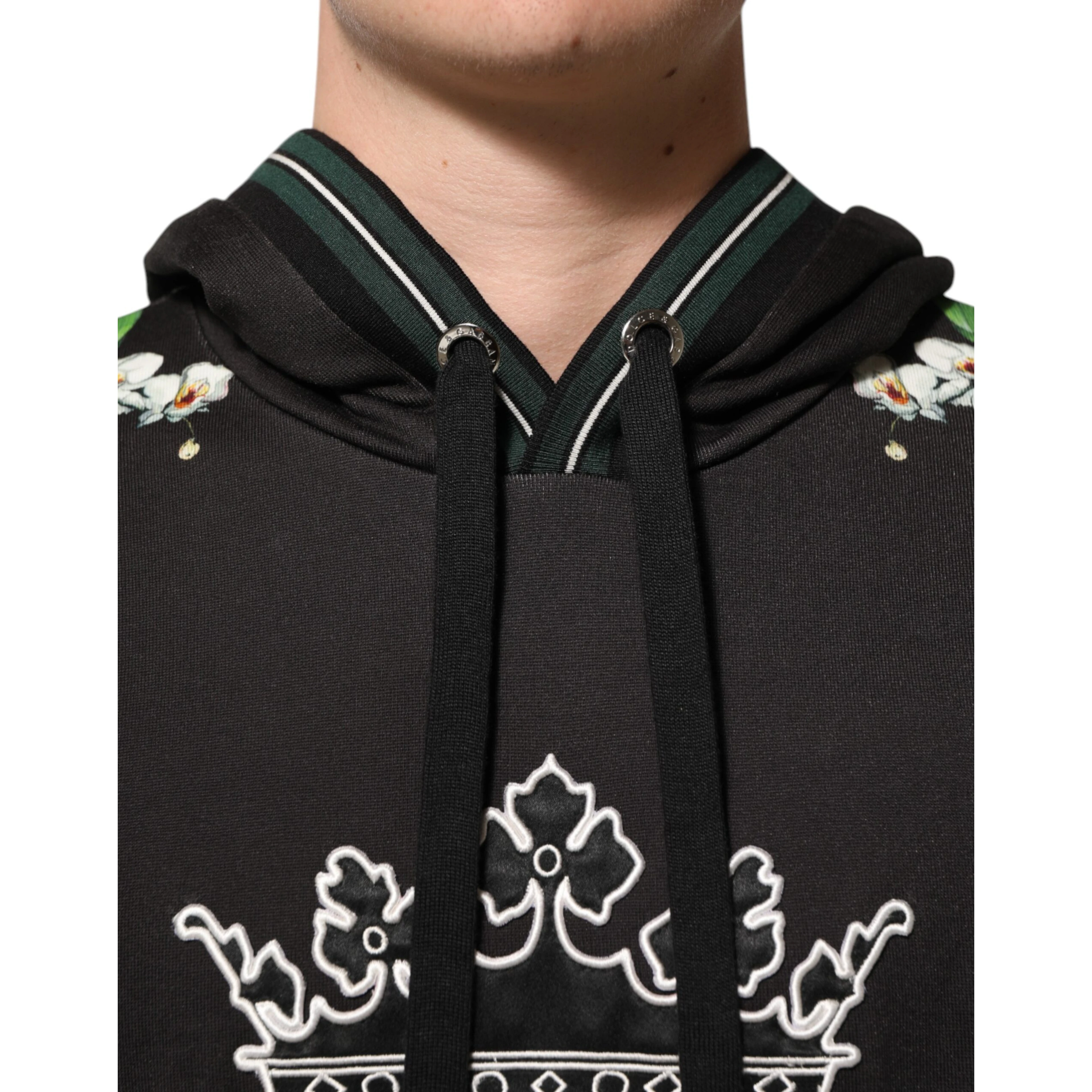 KING Black Orchid Floral Crown Logo Hoodie Sweater