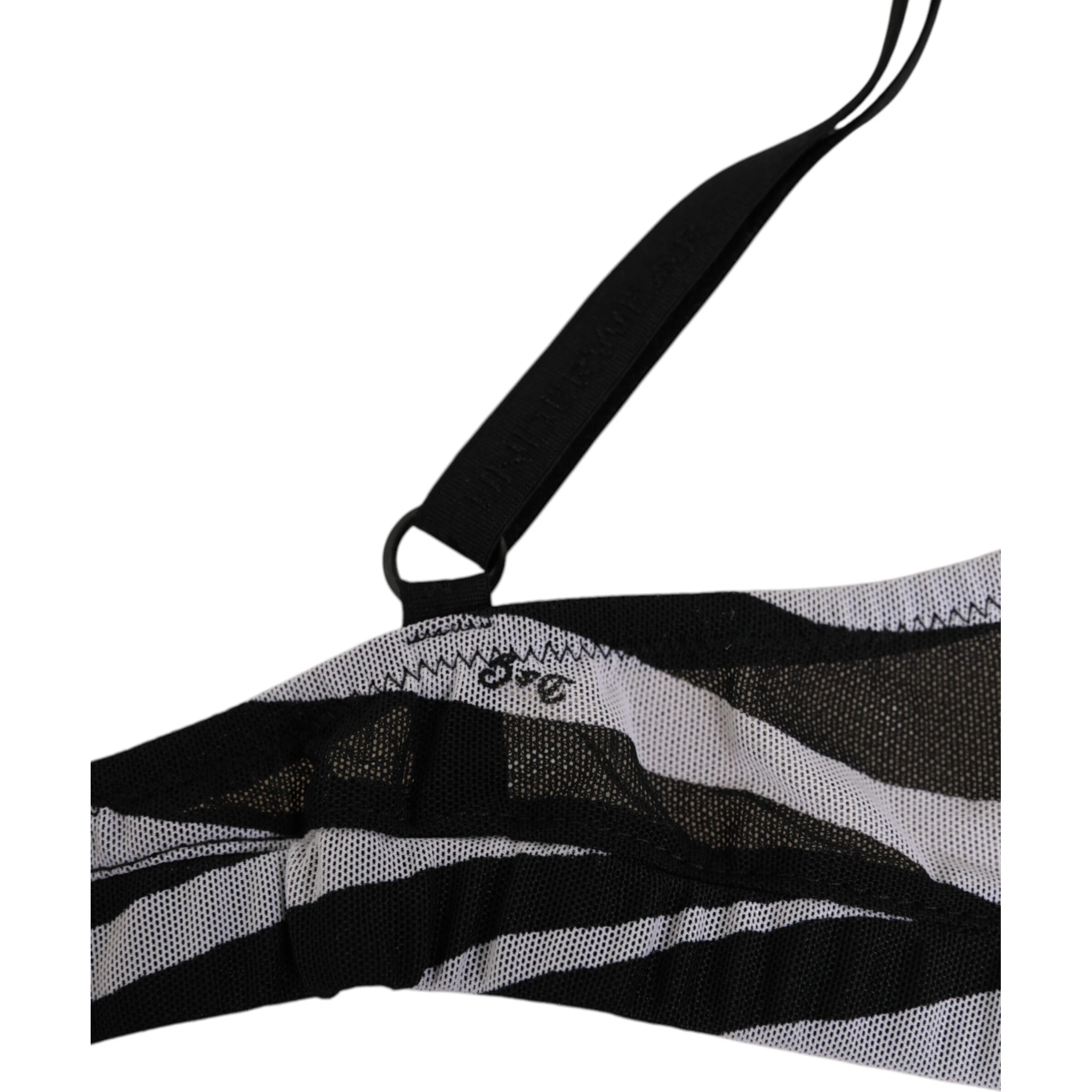Black White Zebra Print Sheer Mesh Bralette Underwear