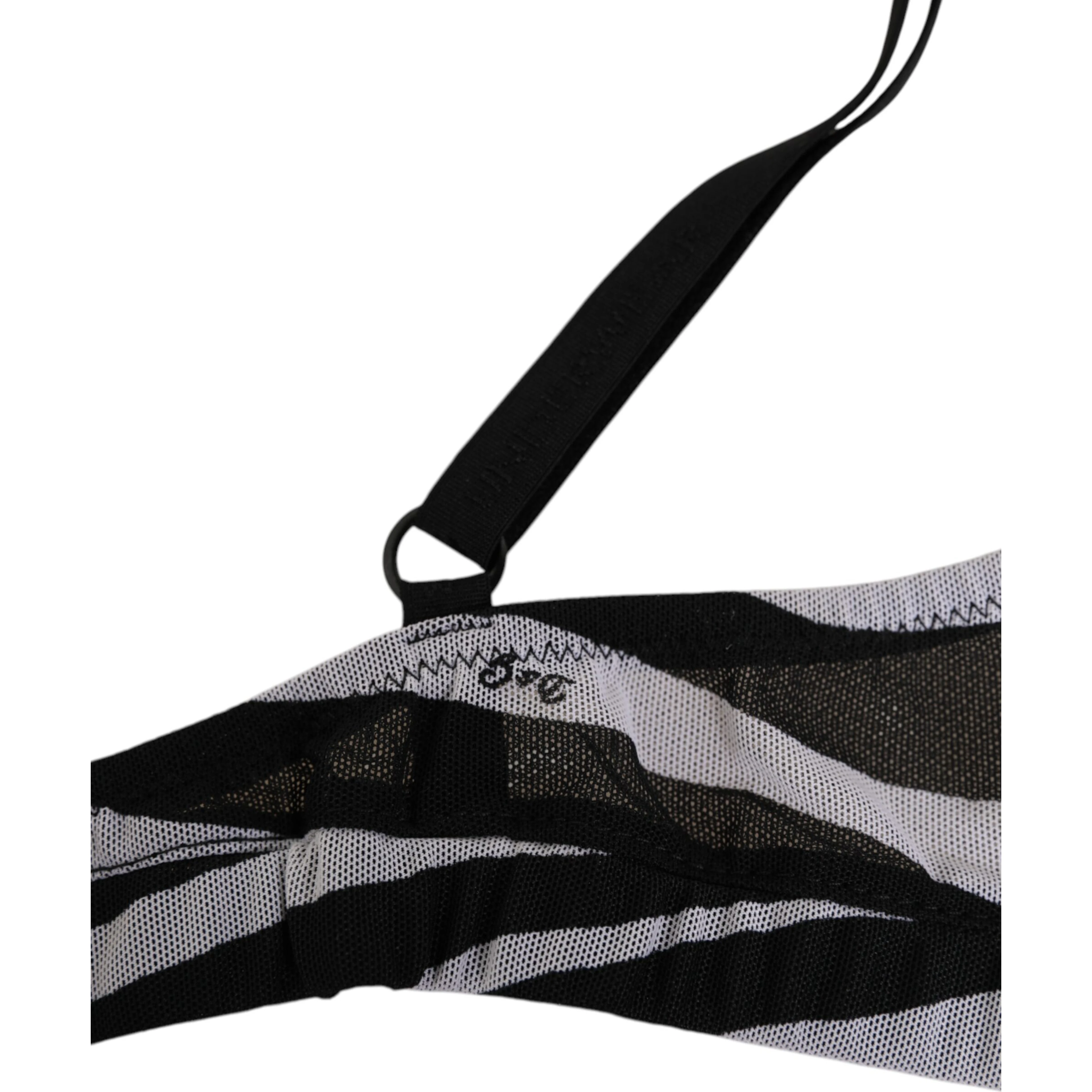 Black White Zebra Print Sheer Mesh Bralette Underwear