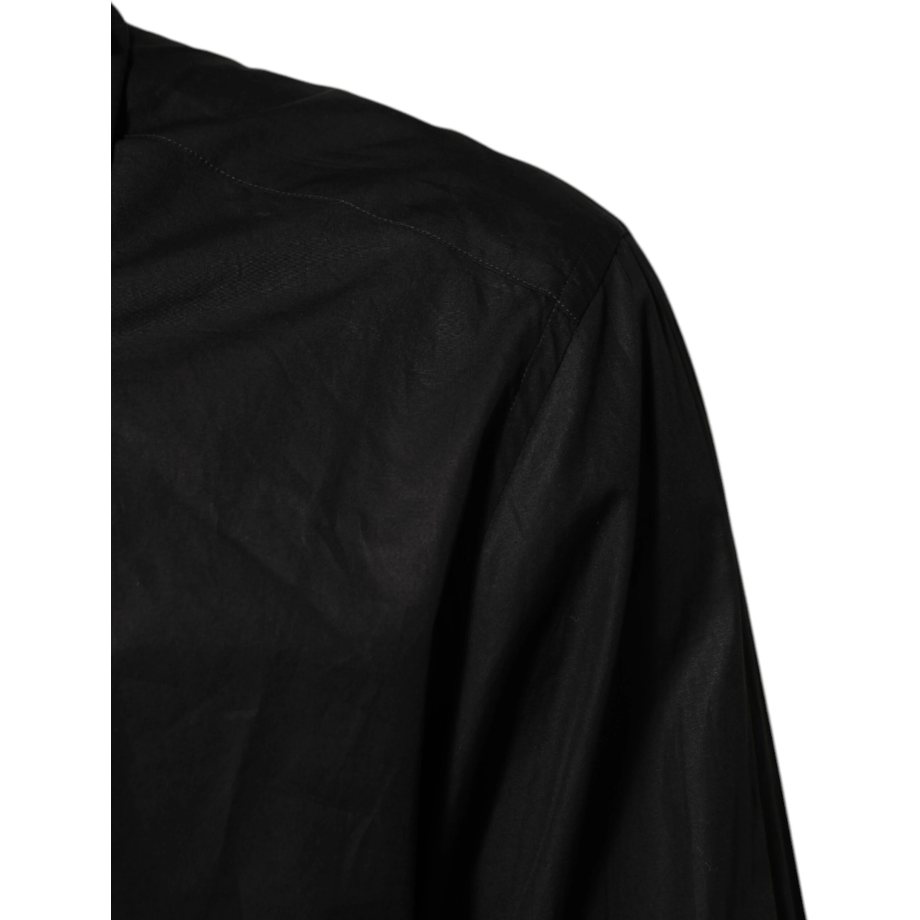 Black Cotton Embellished Collar Men’s Shirt