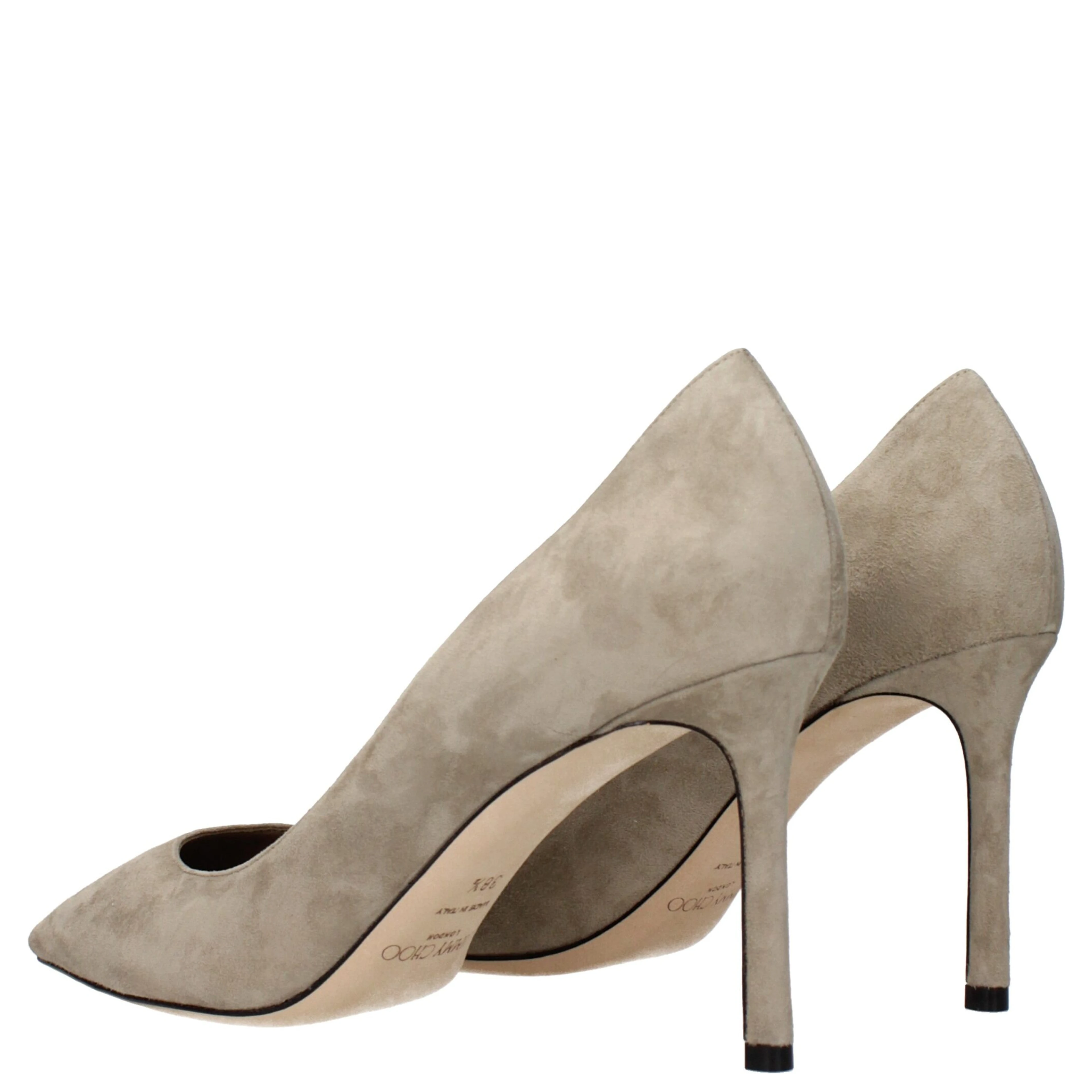 Gray Leather High Heel Pumps