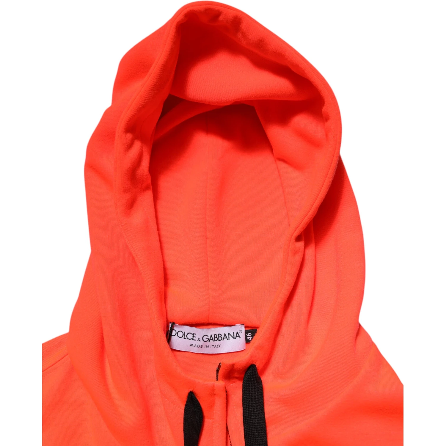 Red Fluorescent Polyester Logo Patch Hoodie Sweater