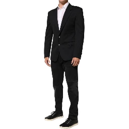 Dark Blue Cotton Men Jacket Coat Blazer Suit