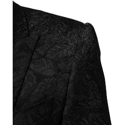 Black 3 Piece Brocade Jacquard Suit MARTINI