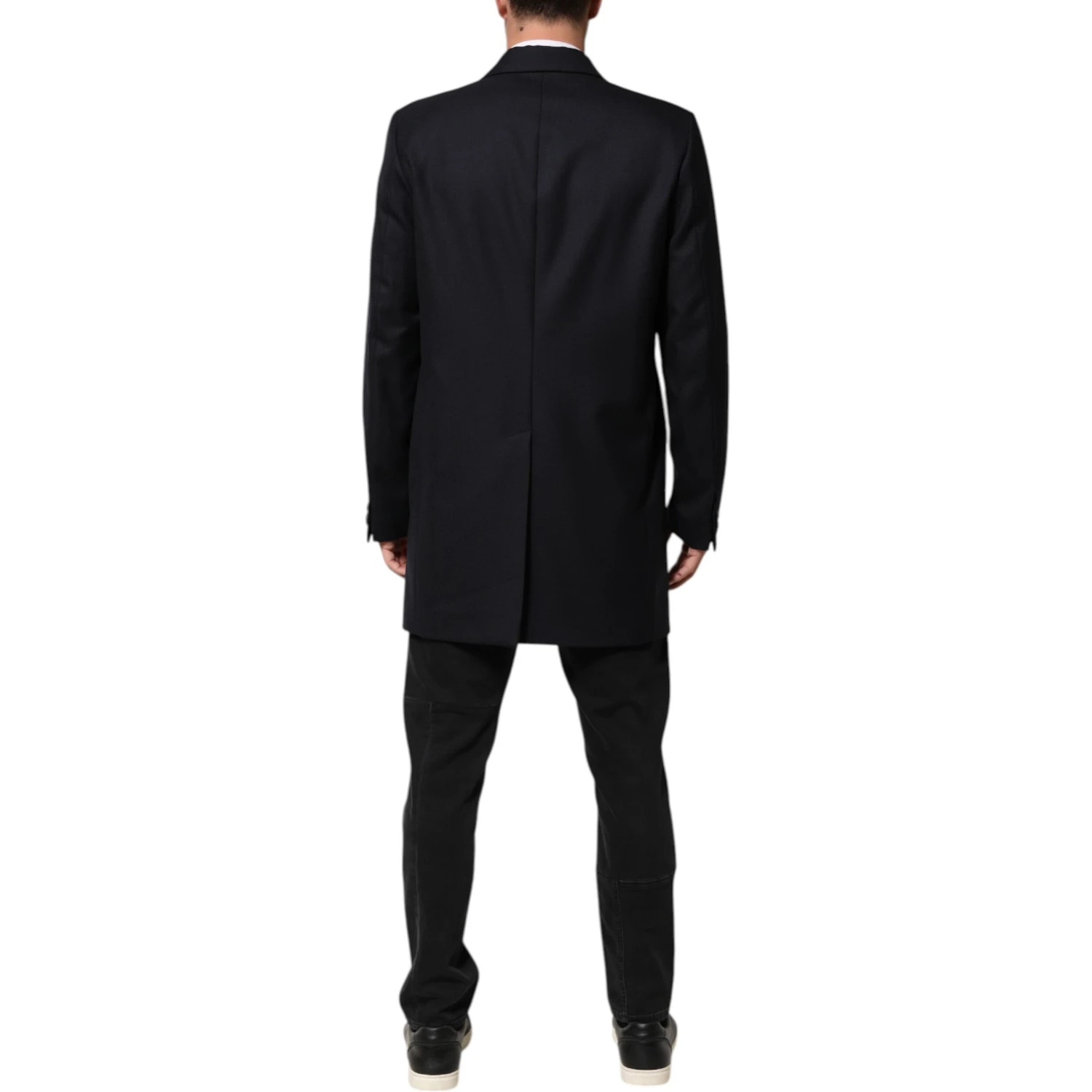 Dark Blue Wool Men Jacket Coat Blazer Suit