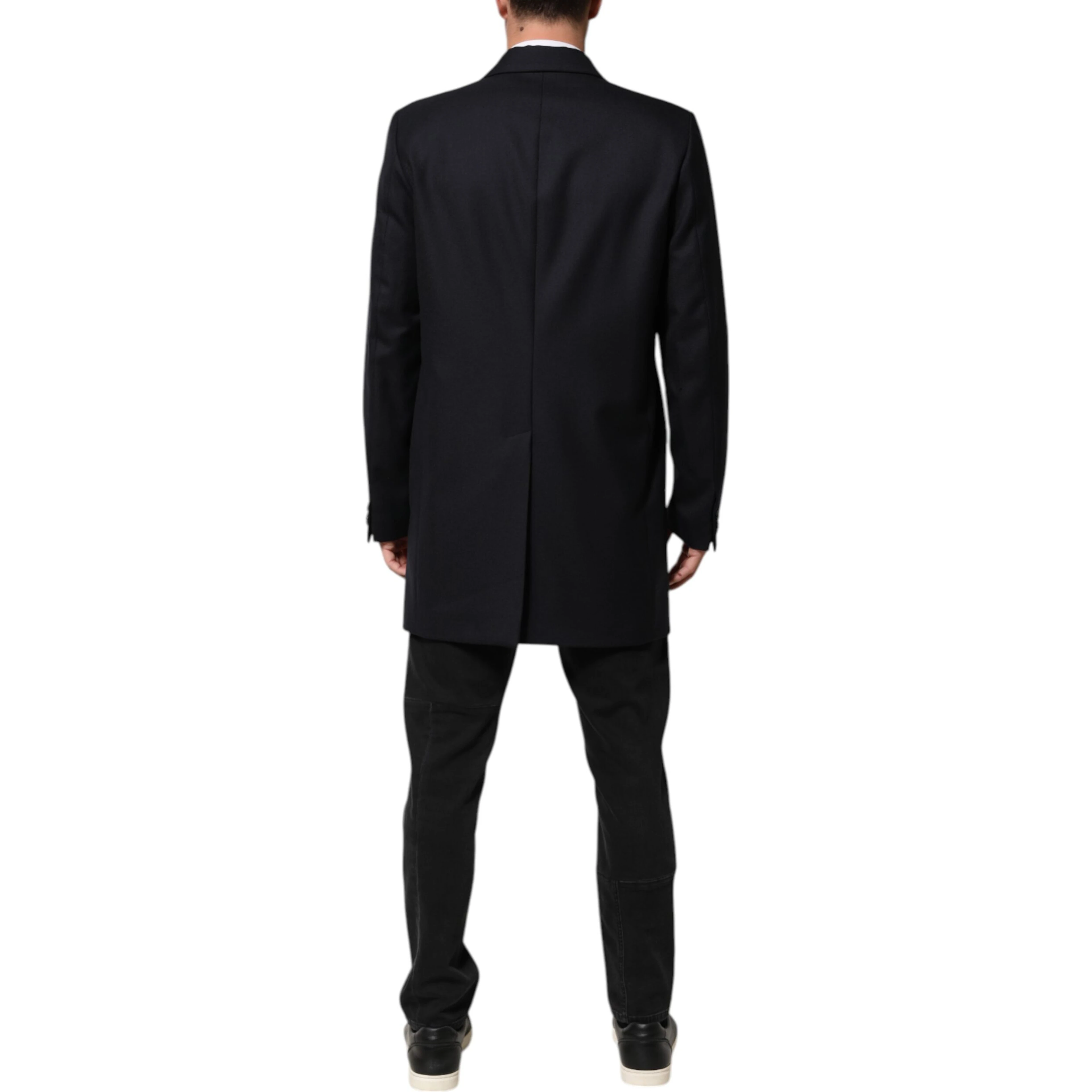 Dark Blue Wool Men Jacket Coat Blazer Suit