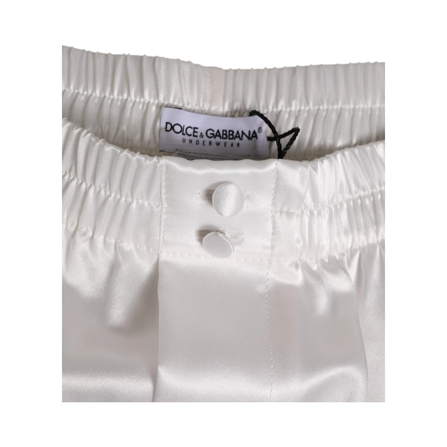 White Silk Satin Elastic Men Boxer Short Swimwear