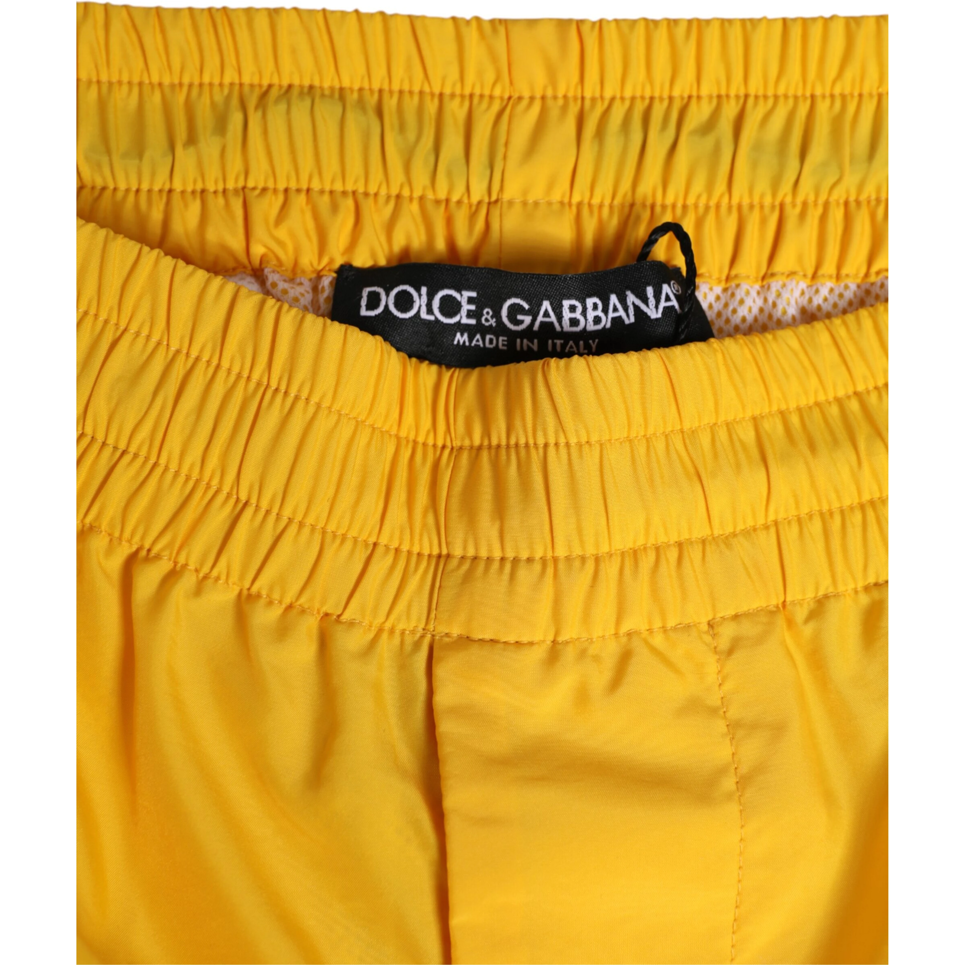 Yellow Nylon Logo Plaque Boxer Shorts Swimwear