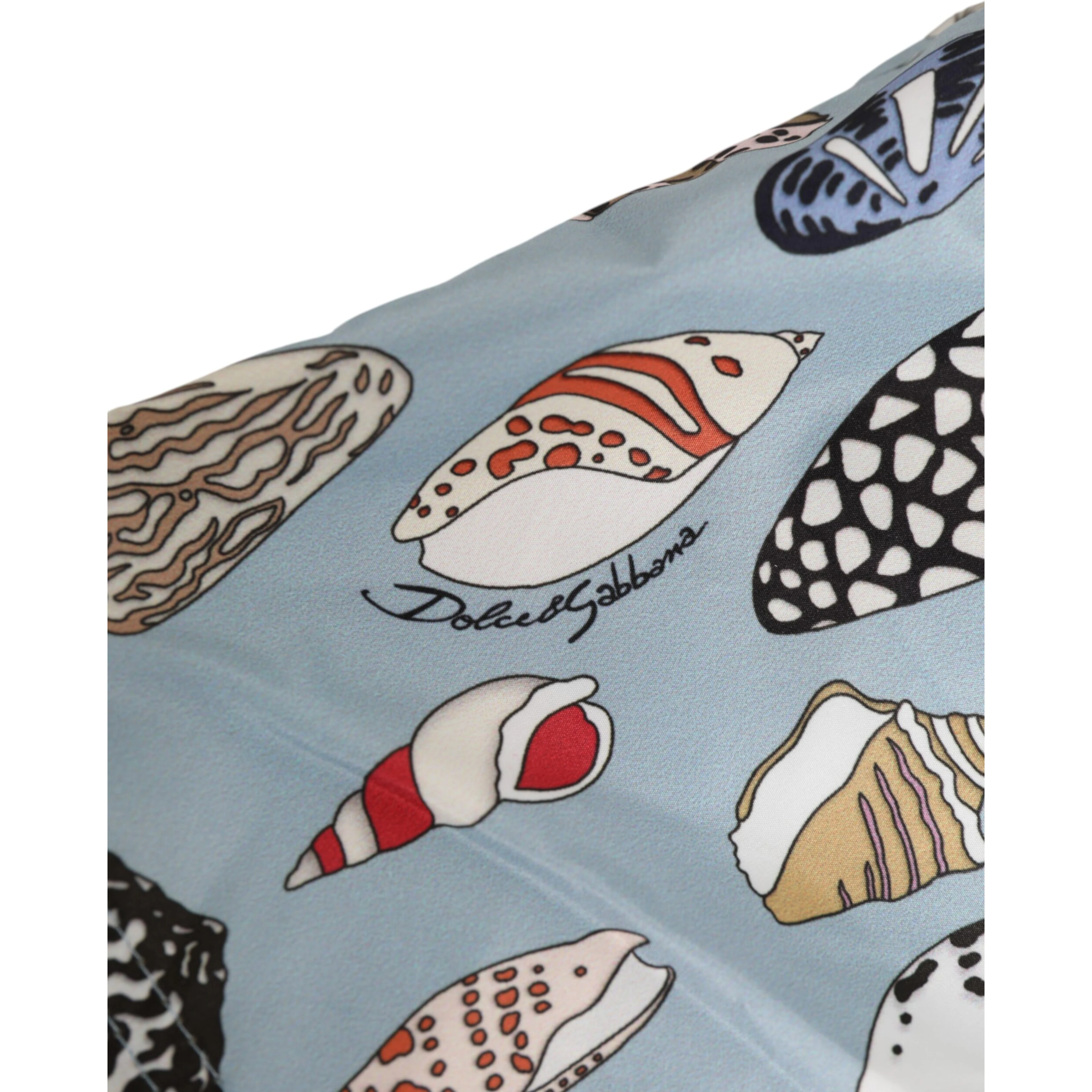 Blue Seashell Print Nylon Men Shorts Swimwear